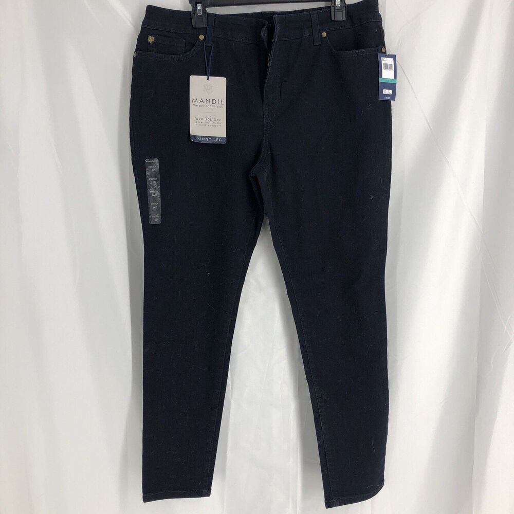Bandolino Mandie womens slimming skinny jeans size 16p Dark Wash